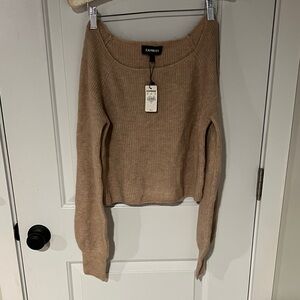 Express Women's Camel Crew Neck Sweater